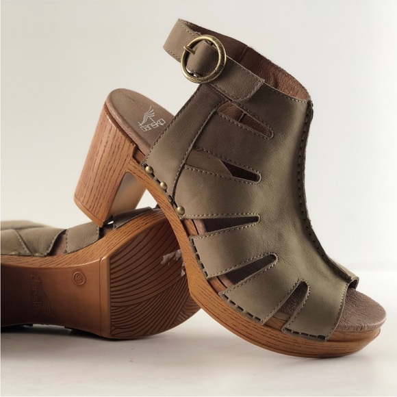 Dansko Shoes - DANSKO Demetra Taupe Peep Tow Sandal Sz 39